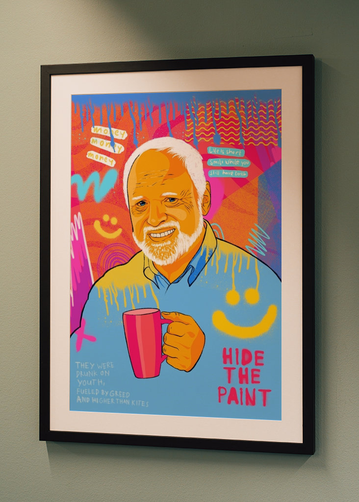 Hide The pain Harold Meme Art 