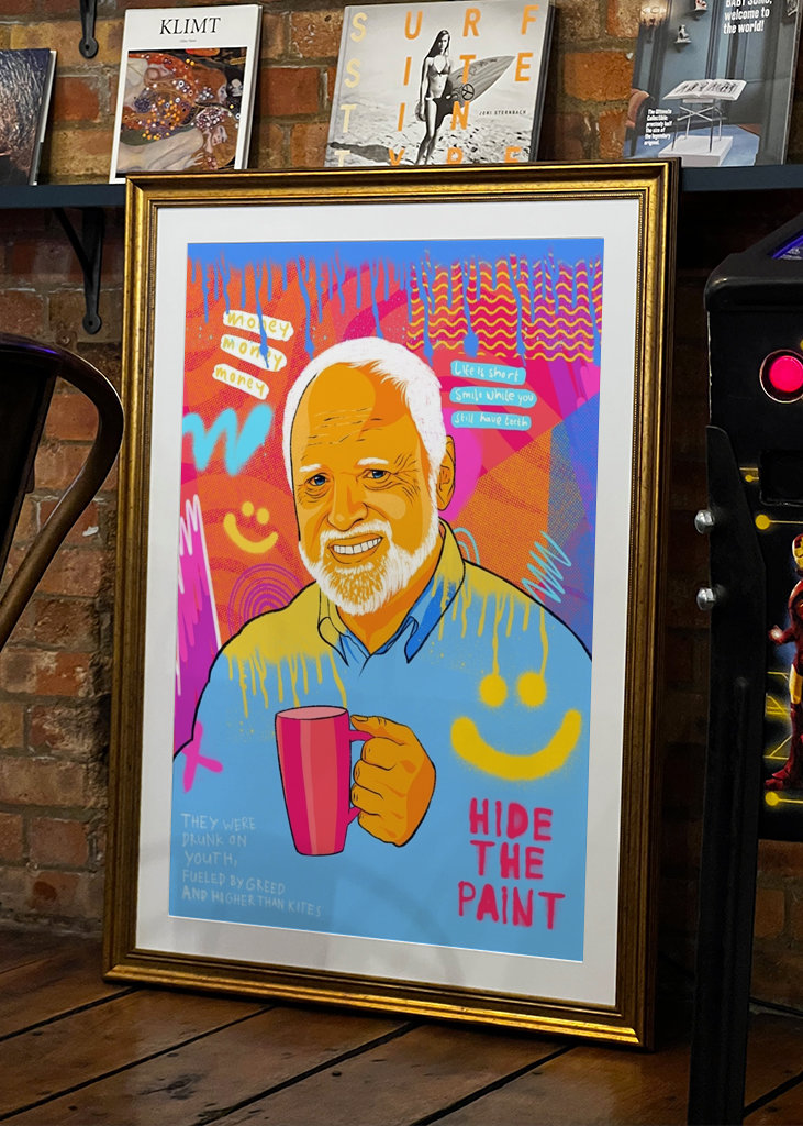 Hide The pain Harold Meme Art 