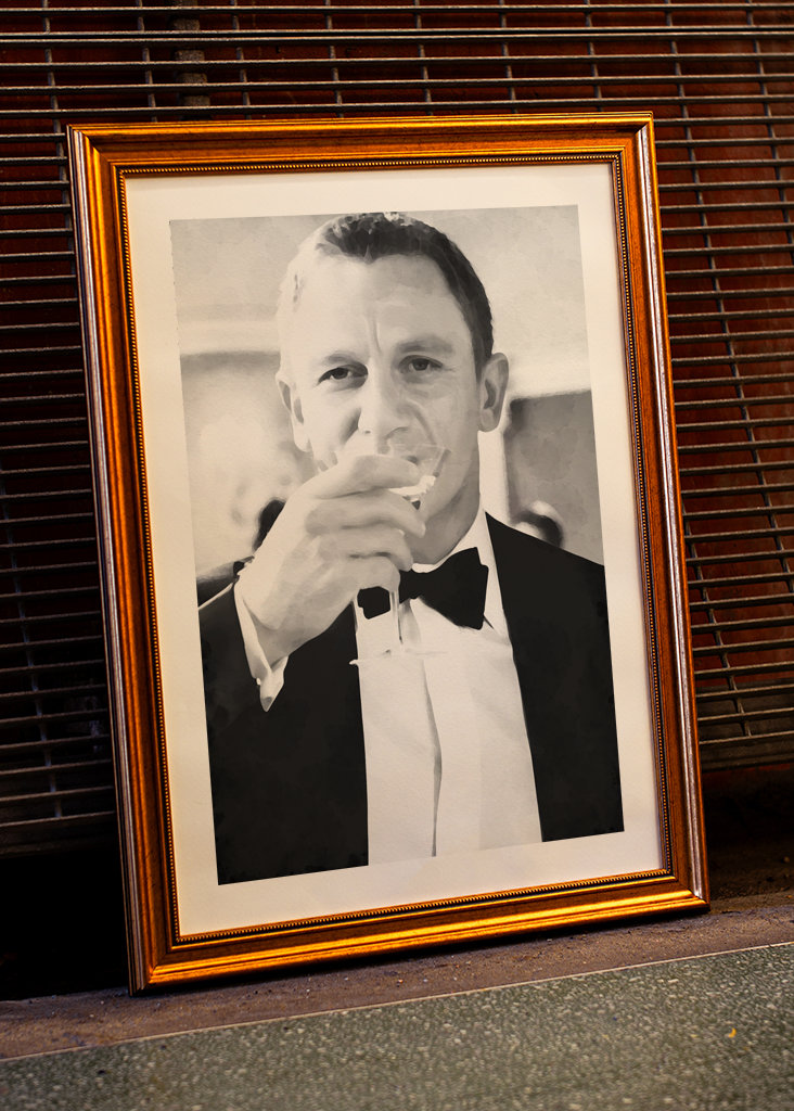 Daniel Craig Drinking Vodka