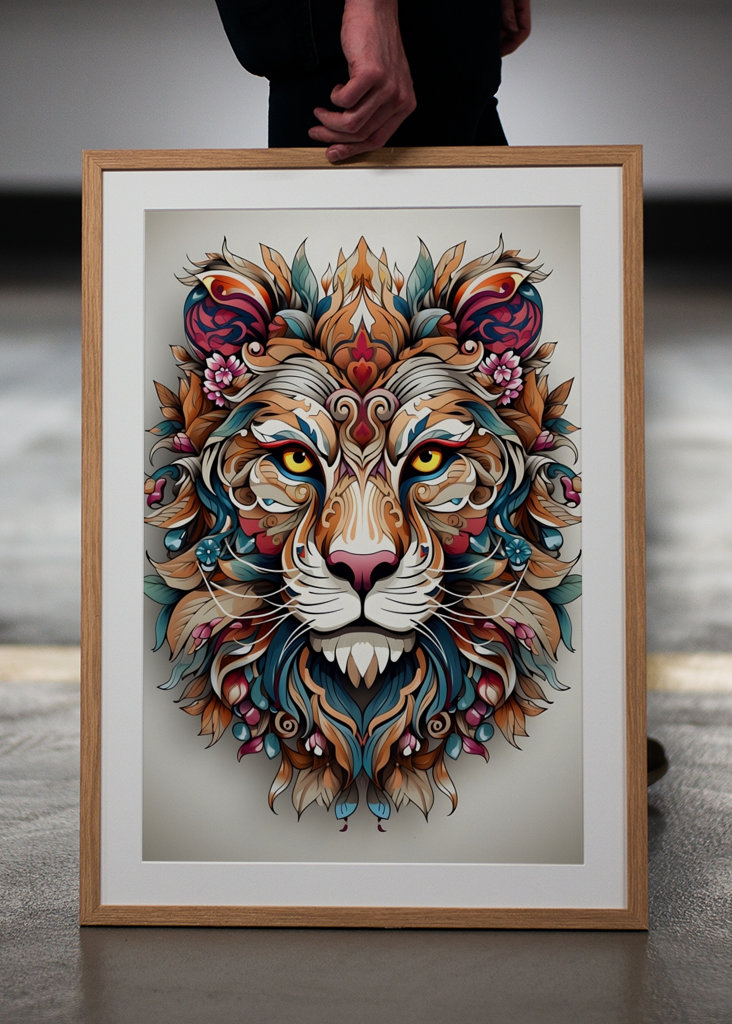 Lebendiges Löwenporträt