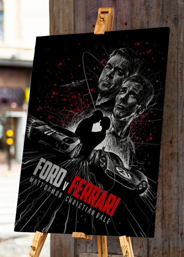ford vs ferrari scribble art