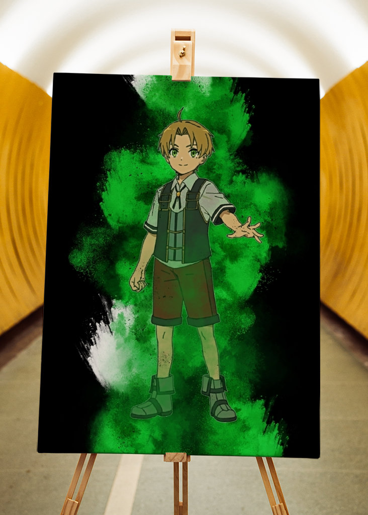 Zelený štětec Rudeus Greyrat