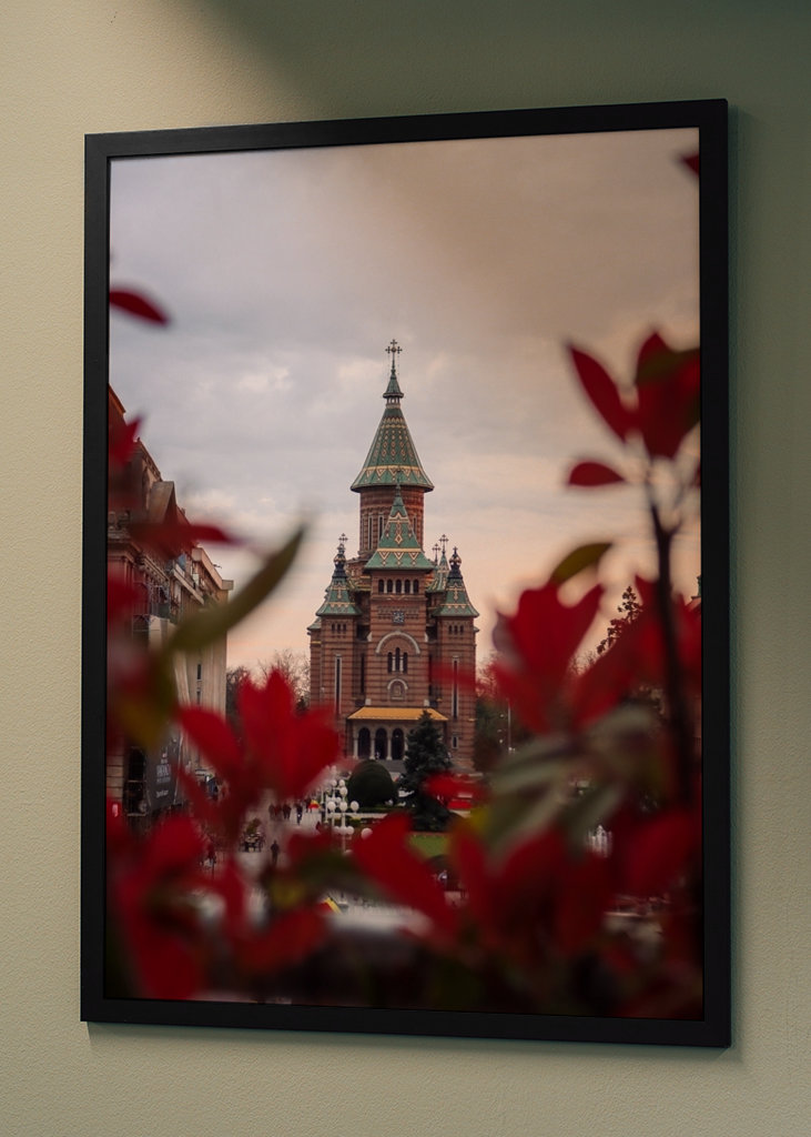 Timişoara-katedralen ved solnedgang