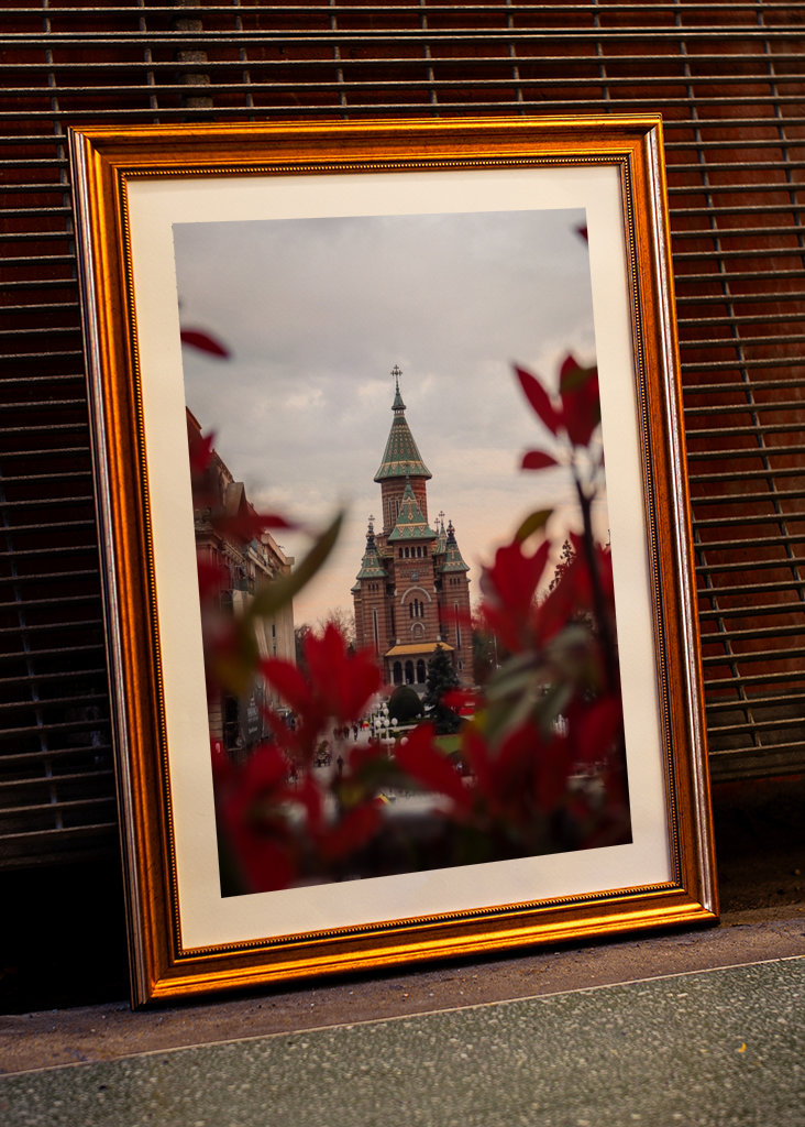 Timişoara-katedralen ved solnedgang