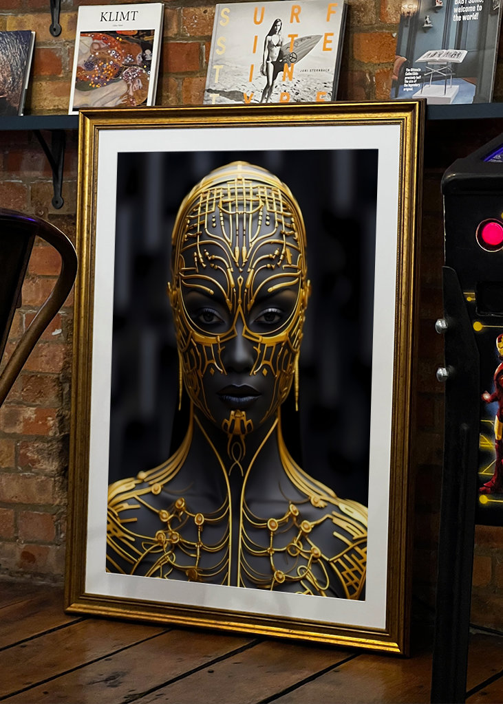 Černá a zlatá digitální umělecká díla