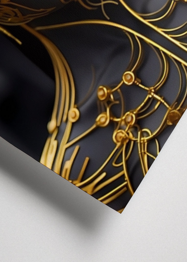 Černá a zlatá digitální umělecká díla