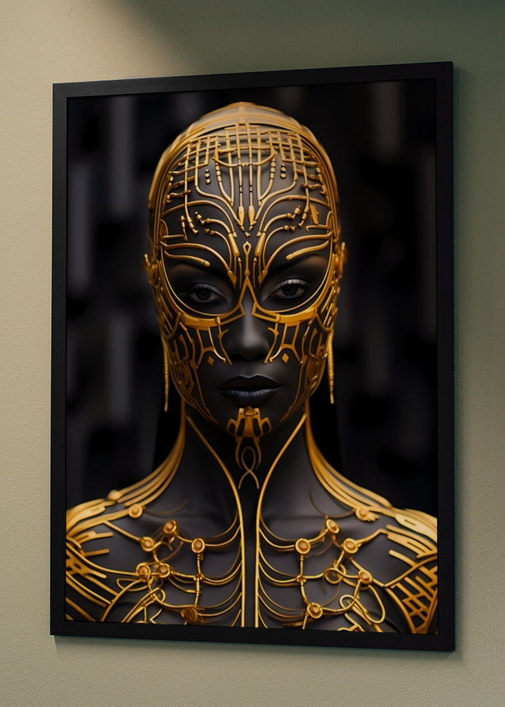 Černá a zlatá digitální umělecká díla