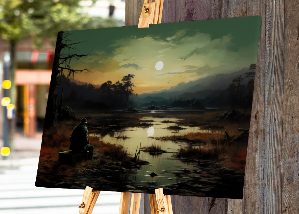 Osamělý muž se dívá na řeku