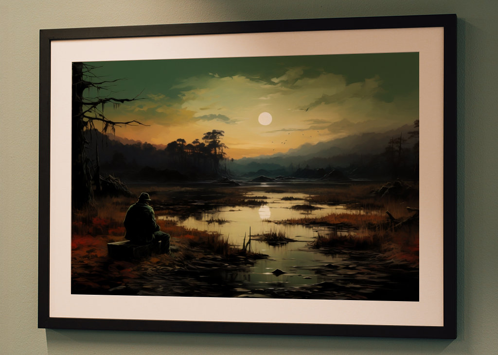 Osamělý muž se dívá na řeku