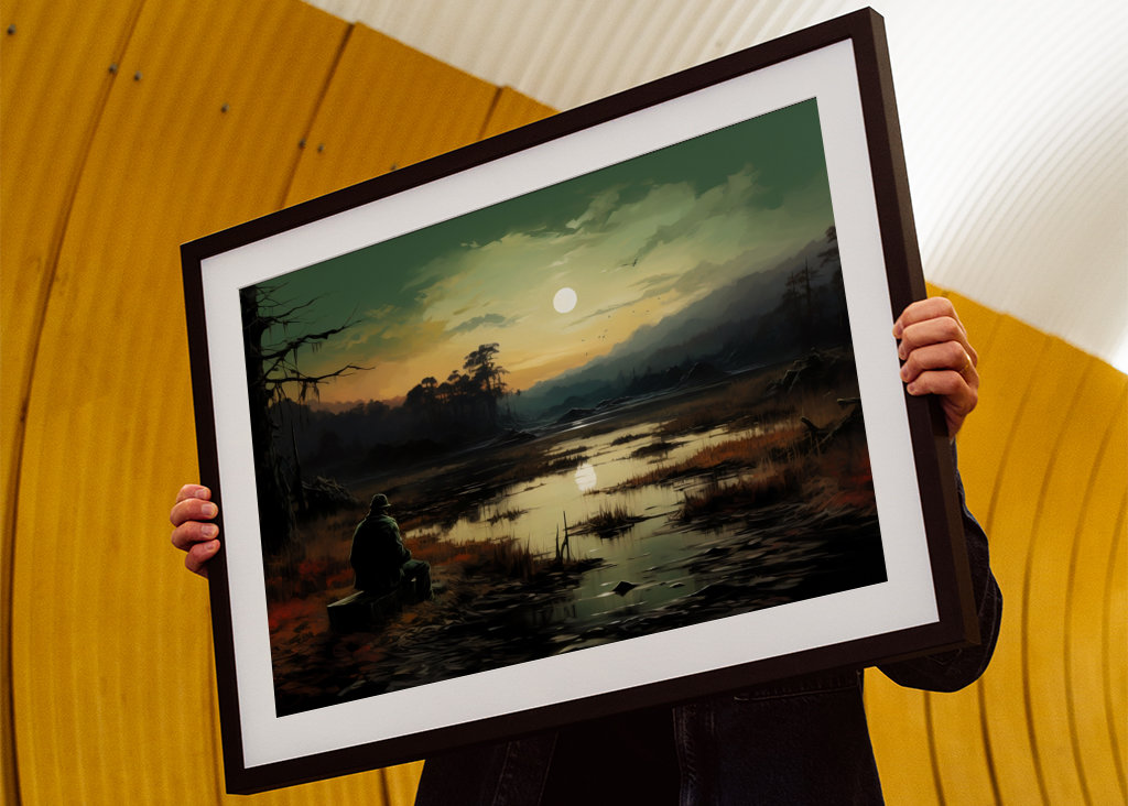 Osamělý muž se dívá na řeku