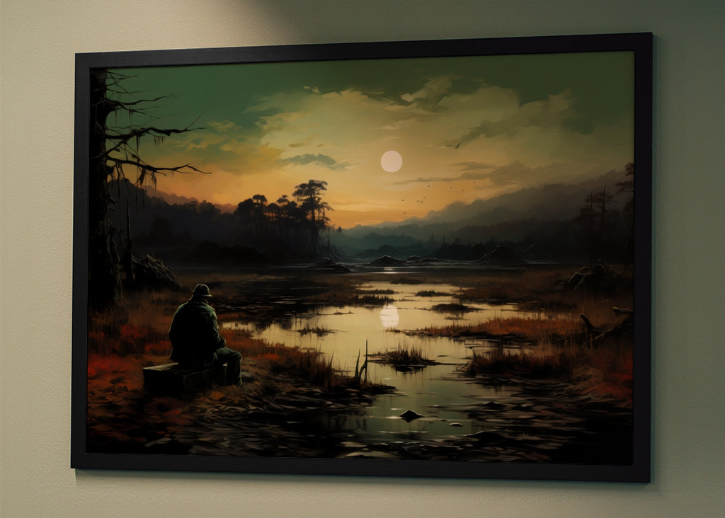 Osamělý muž se dívá na řeku