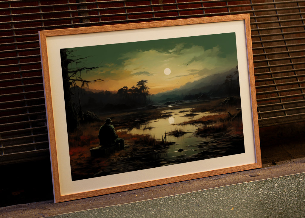 Osamělý muž se dívá na řeku