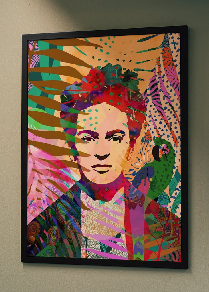 Mexikanische Frau mit Papagei Poster von Ioana Horvat | Printler