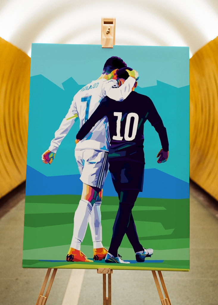 C Ronaldo a Neymar Pop Art