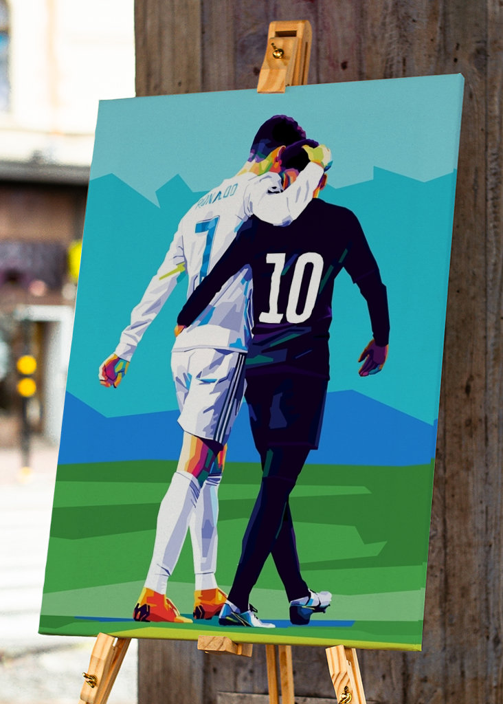 C Ronaldo a Neymar Pop Art