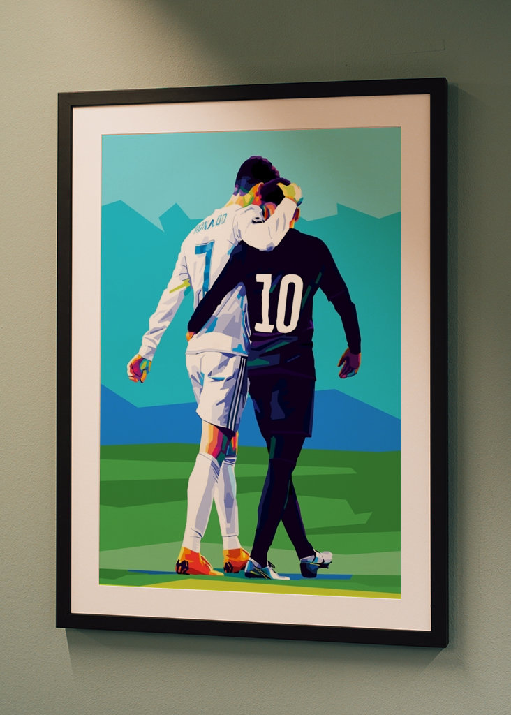 C Ronaldo a Neymar Pop Art