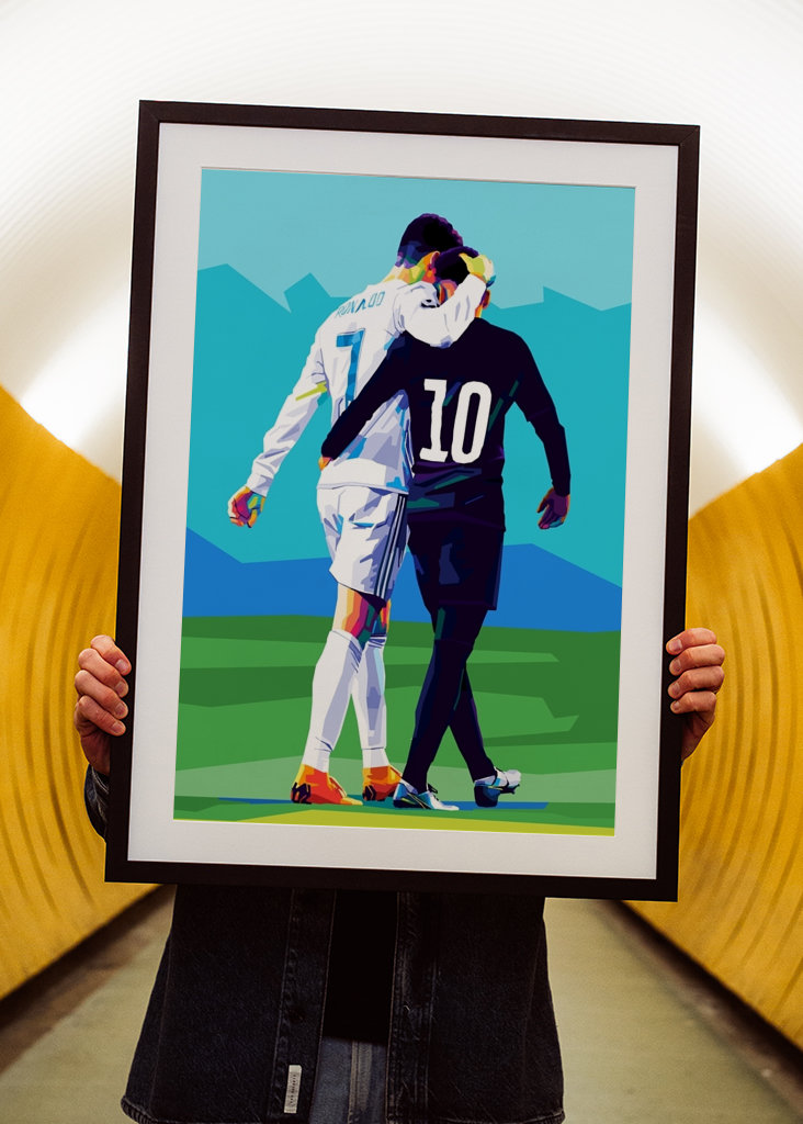 C Ronaldo a Neymar Pop Art