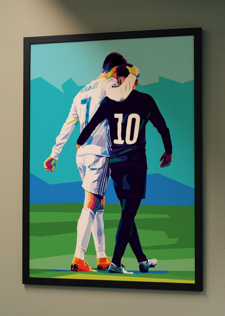 C Ronaldo a Neymar Pop Art