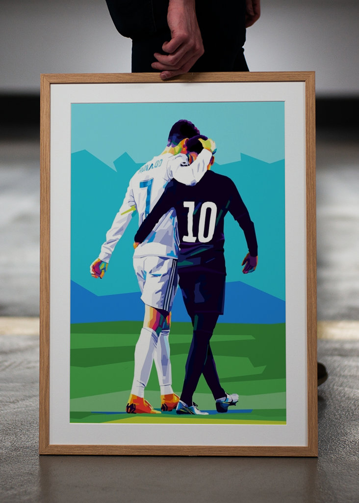 C Ronaldo a Neymar Pop Art