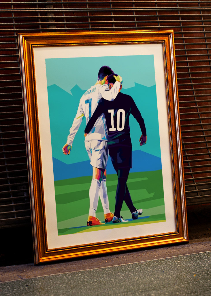 C Ronaldo a Neymar Pop Art