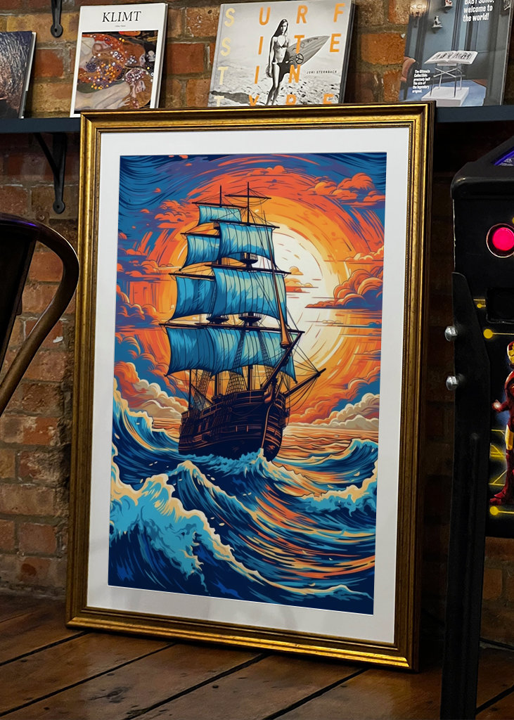 Un veliero tra le onde del mare