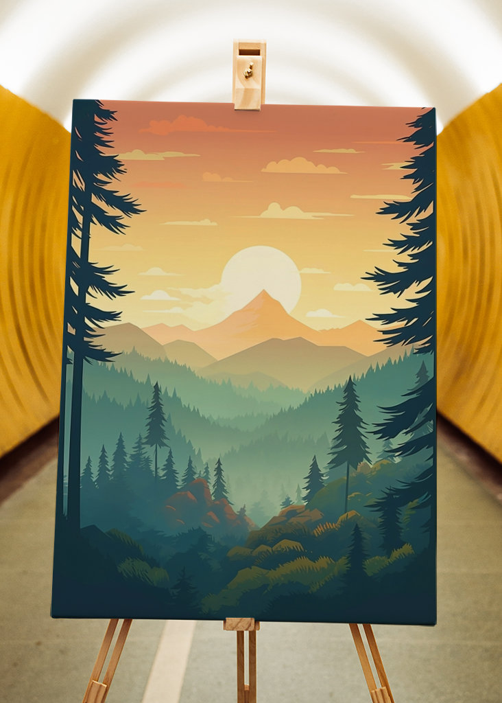 Zachód słońca w lesie Przyroda