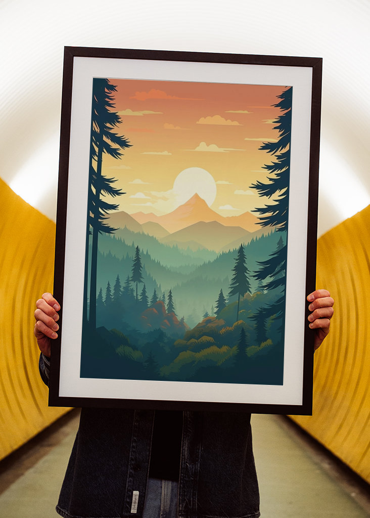 Zachód słońca w lesie Przyroda