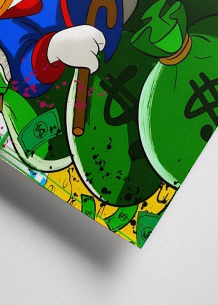 Kaczor Donald Pieniądze Dolar Art