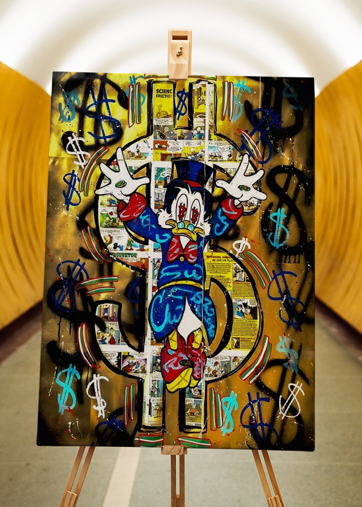 Pato Donald Dinero Dólar Arte