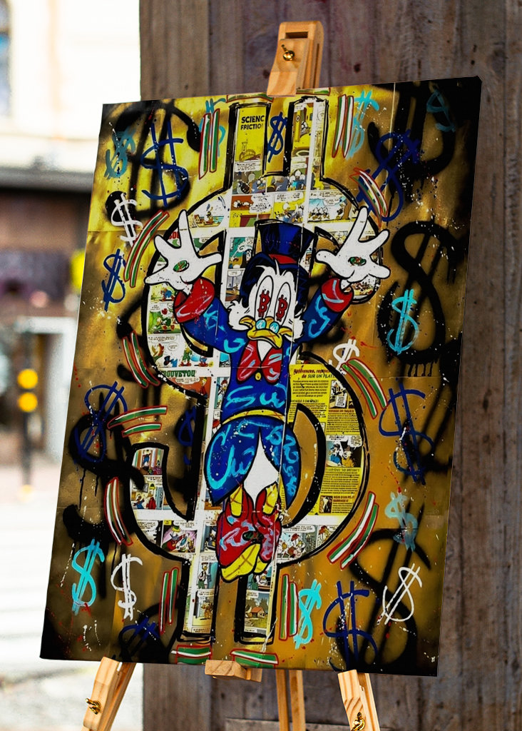 Pato Donald Dinero Dólar Arte