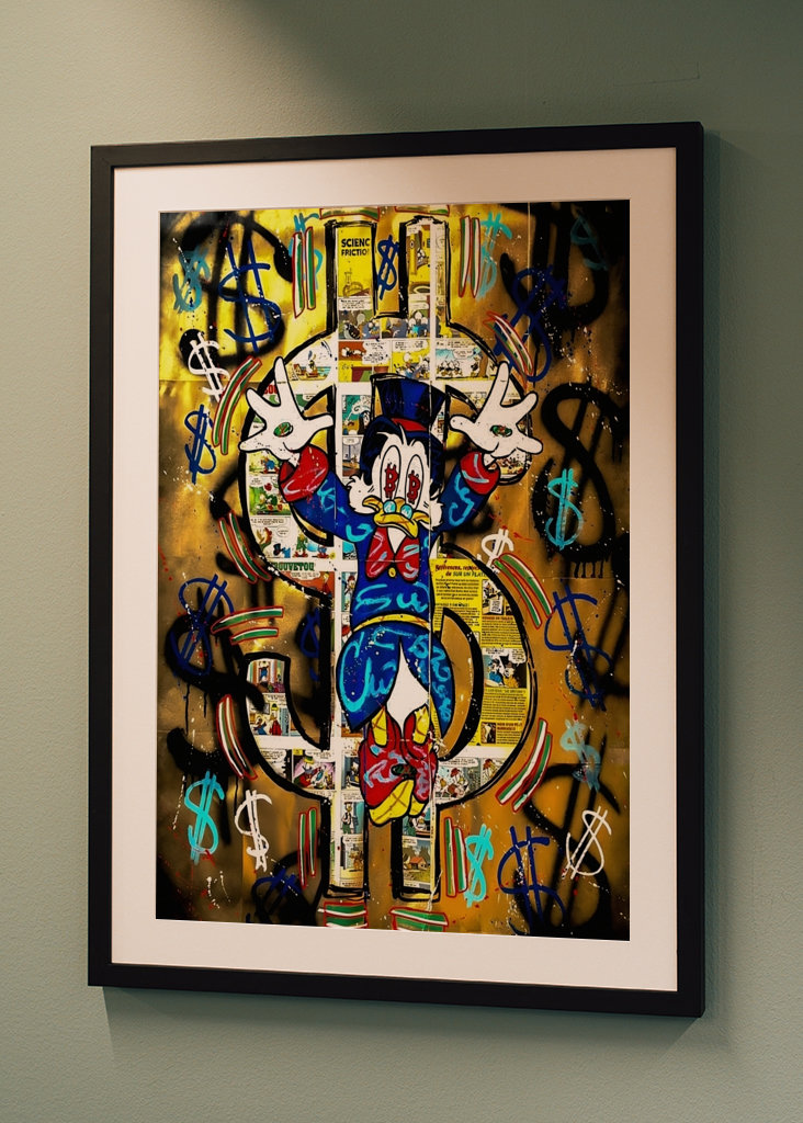 Pato Donald Dinero Dólar Arte