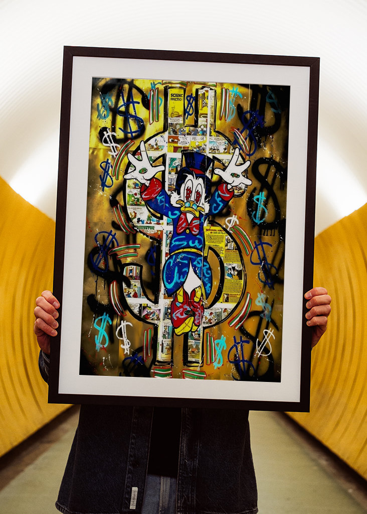 Pato Donald Dinero Dólar Arte