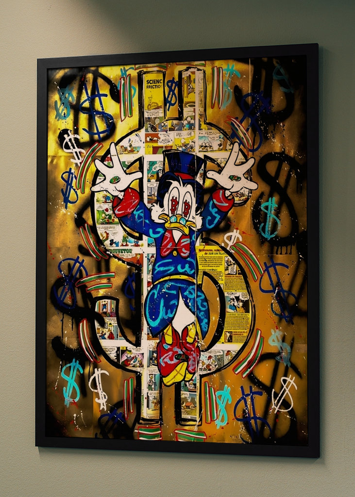 Pato Donald Dinero Dólar Arte