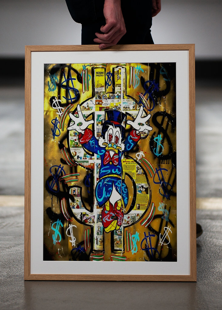 Pato Donald Dinero Dólar Arte