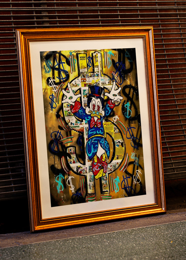 Pato Donald Dinero Dólar Arte