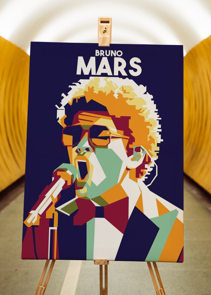 WPAP portrait of Bruno Mars