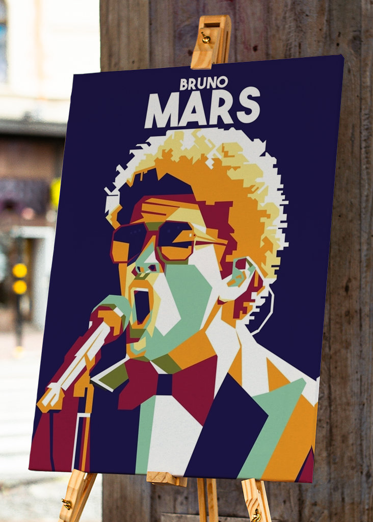 WPAP portrait of Bruno Mars