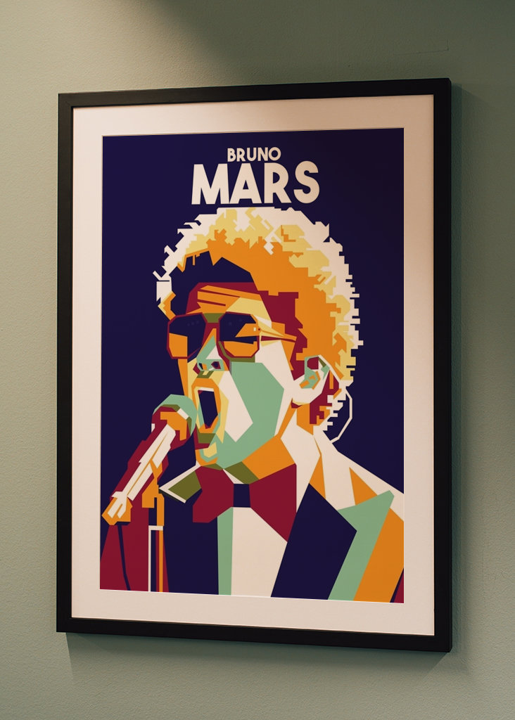 WPAP portrait of Bruno Mars