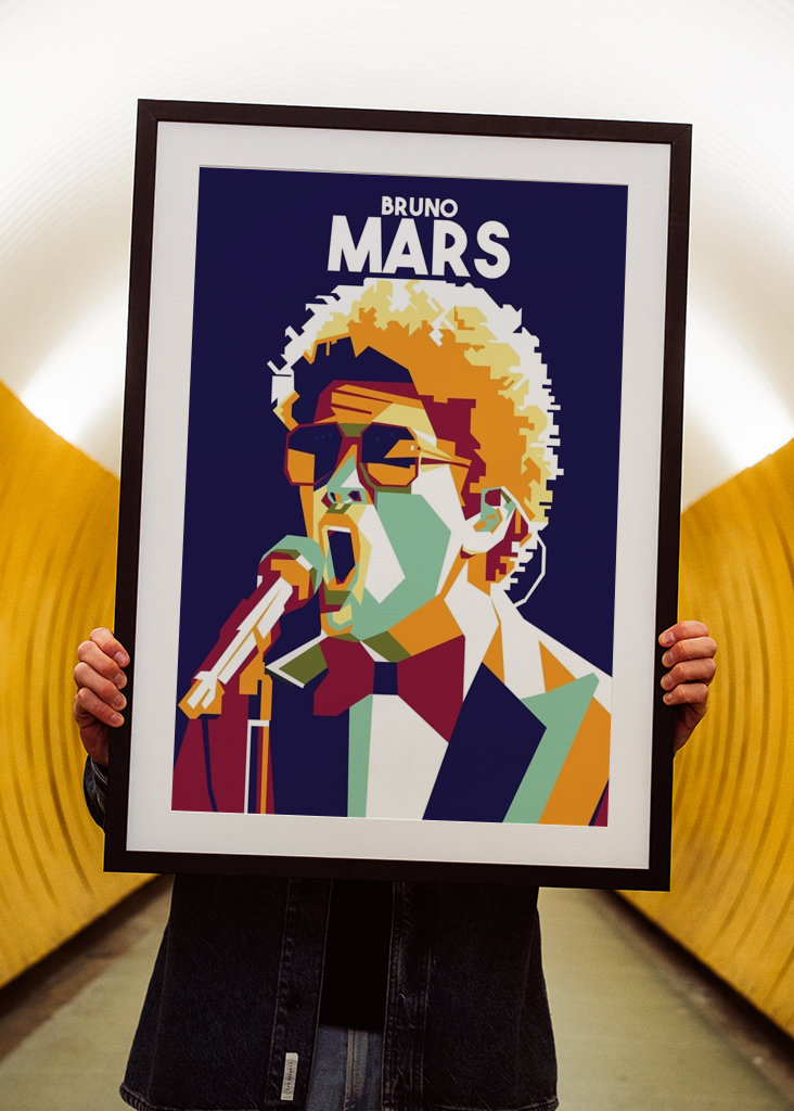 WPAP portrait of Bruno Mars