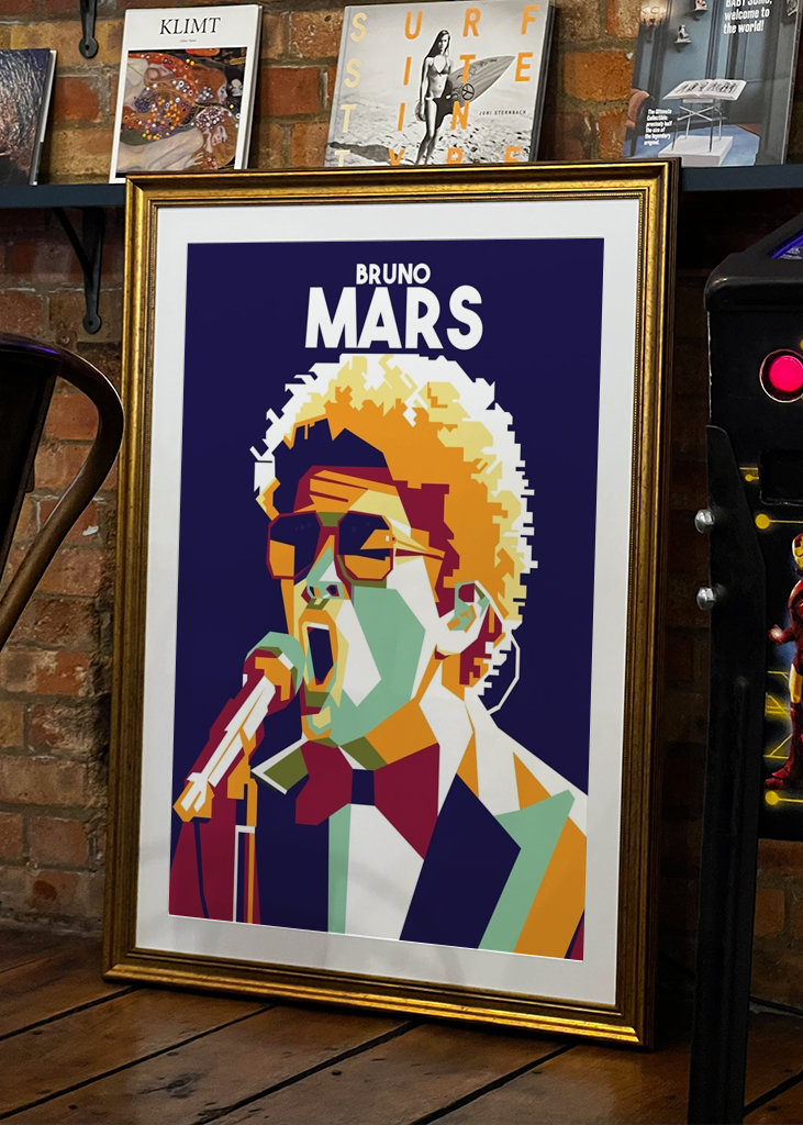 WPAP portrait of Bruno Mars