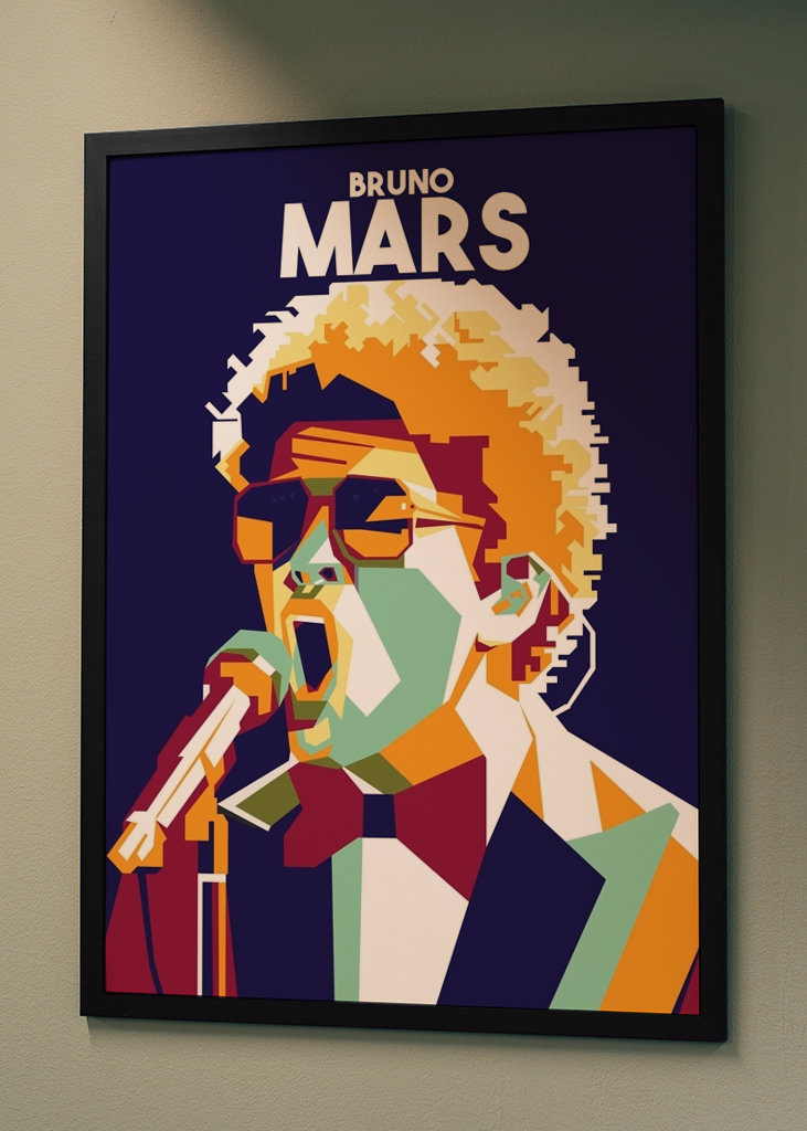 WPAP portrait of Bruno Mars