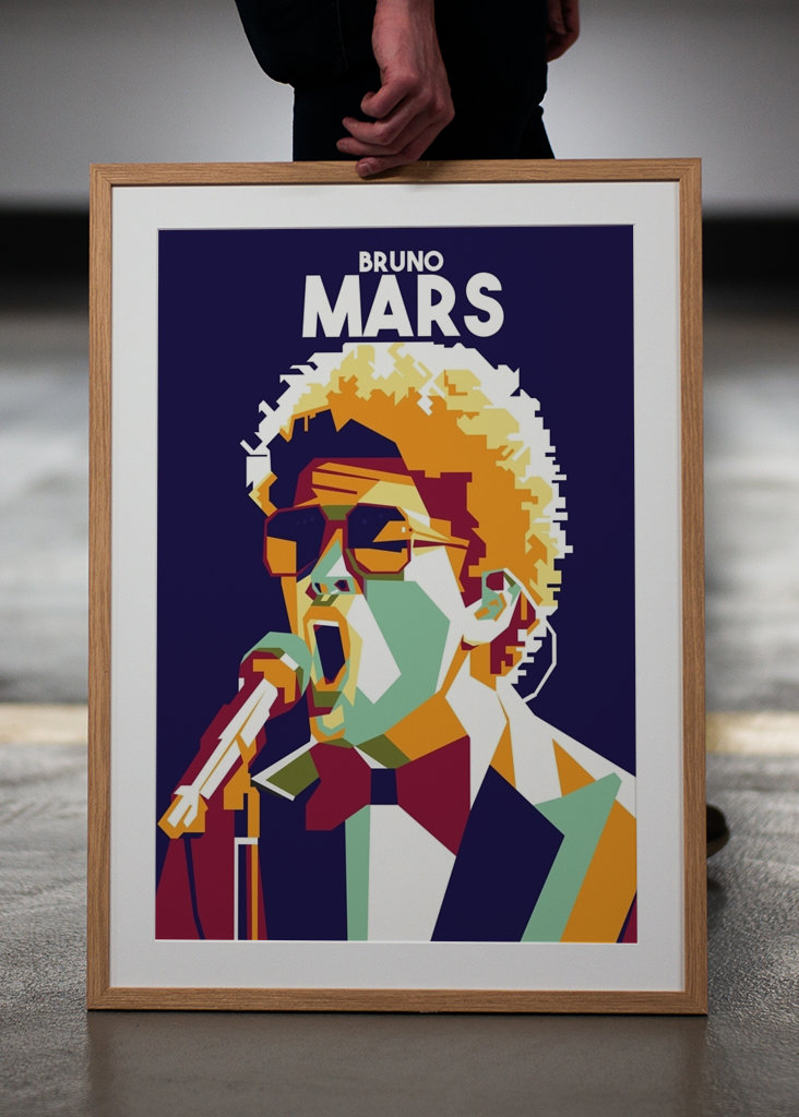 WPAP portrait of Bruno Mars