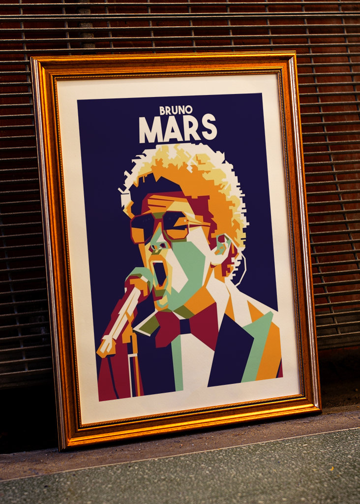 WPAP portrait of Bruno Mars