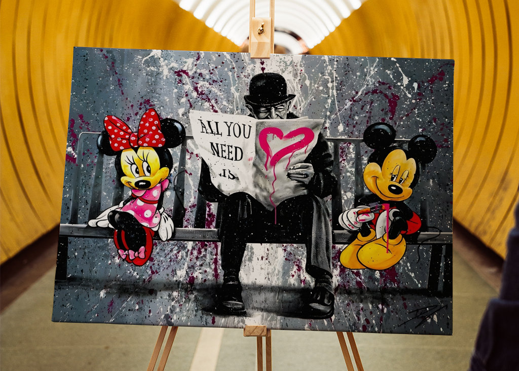 Pop Art Mickey Mouse Love Art 