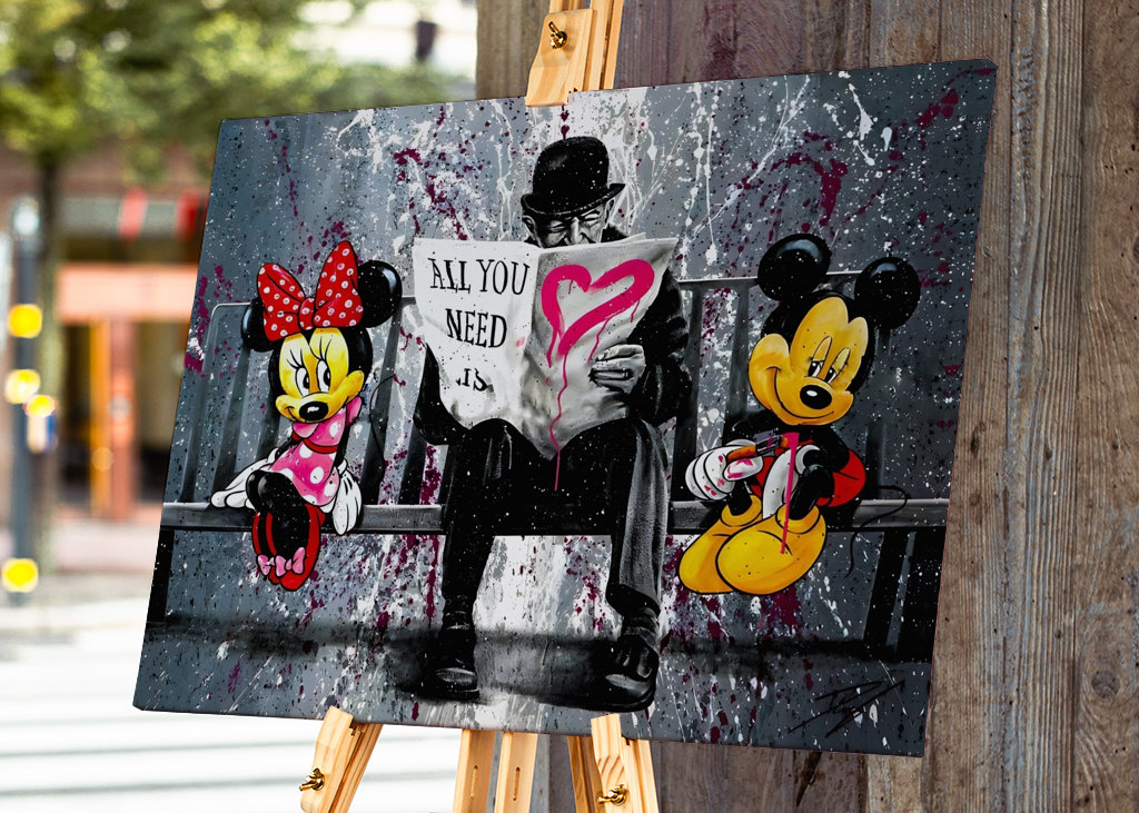 Pop Art Mickey Mouse Love Art 
