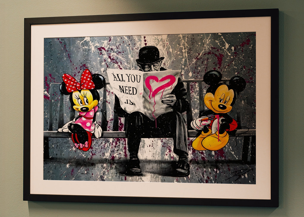 Pop Art Mickey Mouse Love Art 