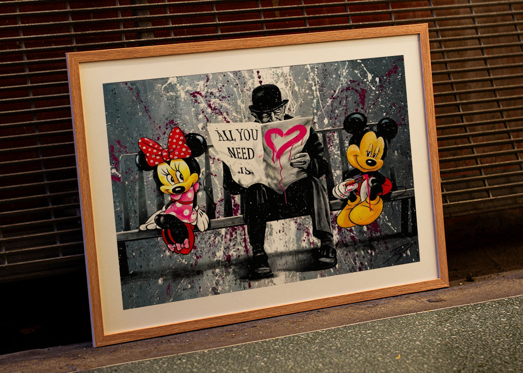 Pop Art Mickey Mouse Love Art 