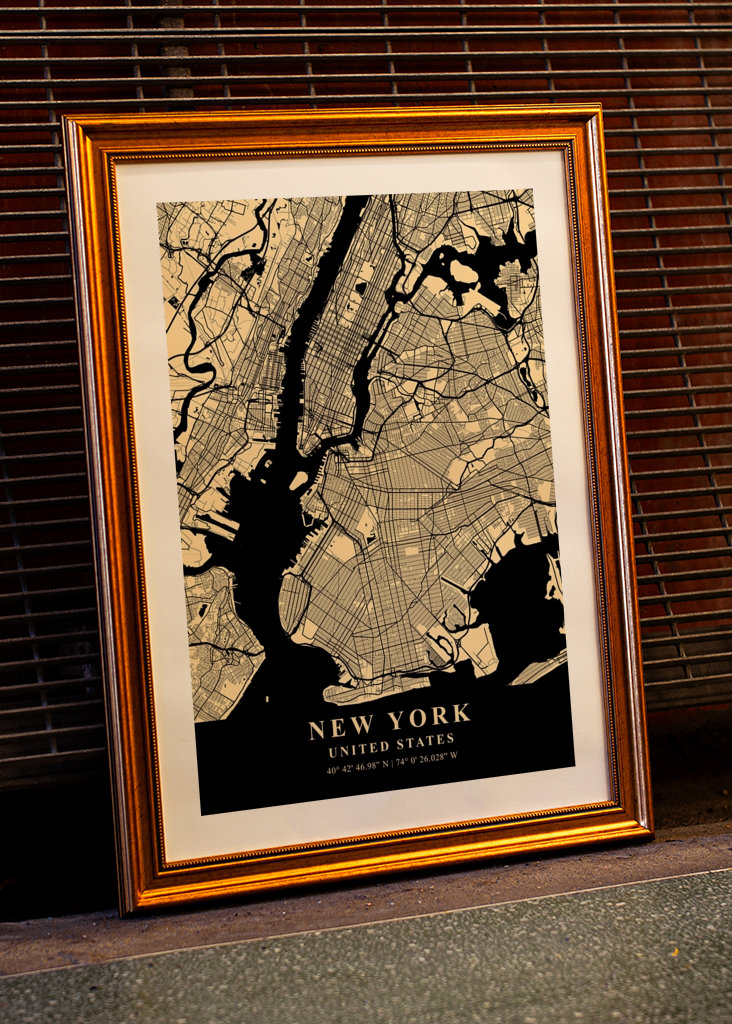 New York City Kaart Verenigde Staten