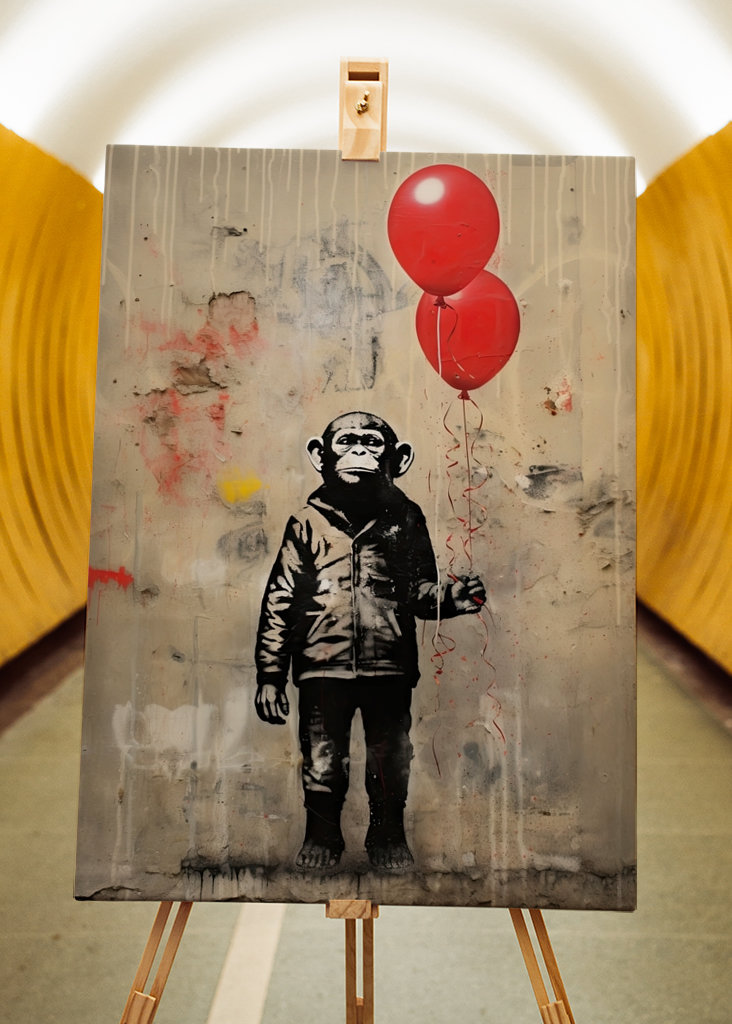 Schimpanse x Banksy