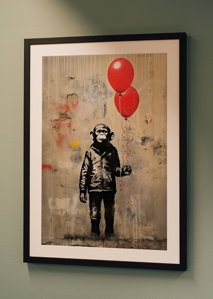 Schimpanse x Banksy